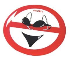 Silikon sticker çıkartma Bikini ile girilmez