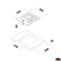 CAN PC1320 Tekli Gömme Karavan-Tekne için Ocak