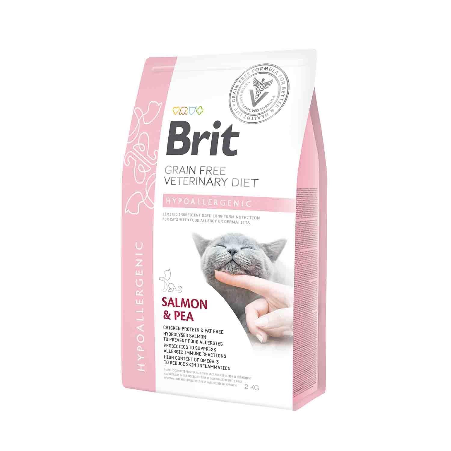 Brit Veterinary Diet Hypo-Allergenic Cilt Sağlığı Destekleyici Tahılsız Kedi Maması 2 Kg