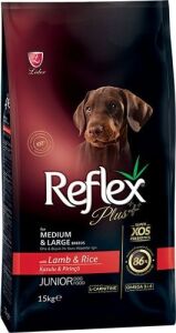 Reflex Plus Orta Büyük Irk Kuzu Etli & Pirinçli Yavru Köpek Maması 15 KG + 3 KG
