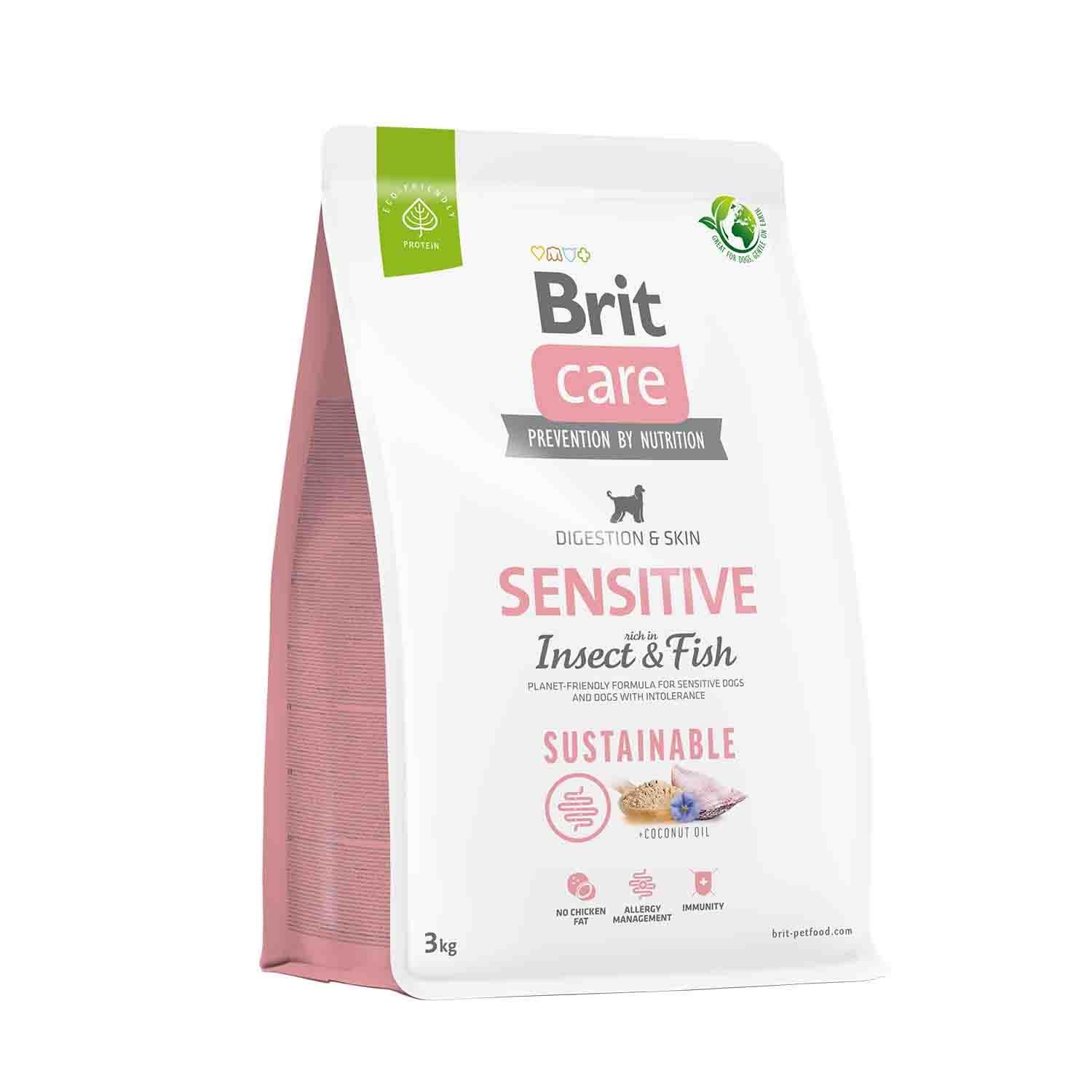 Brit Care Sensitive Hassas Ciltlere Sahip Balıklı Larvalı Tahılsız Yetişkin Köpek Maması 3 Kg