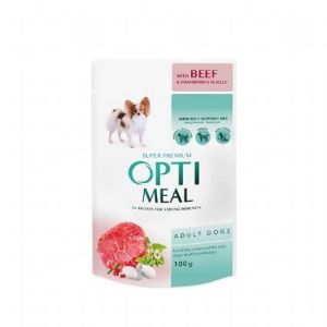 Optimeal Probiyotik İçerikli Somon Balıklı Yaban Mersinli  Yaş Küçük Irk Yetişkin Köpek Maması 85 Gr