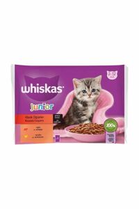 Whiskas Pouch Sos İçinde Sığırlı ve Tavuklu Yavru Kedi Konservesi 85gr 4 Lü