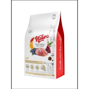 Natura Premium Hairball Tavuklu Yaban Mersinli Düşük Tahıllı kedi Maması 2 Kg