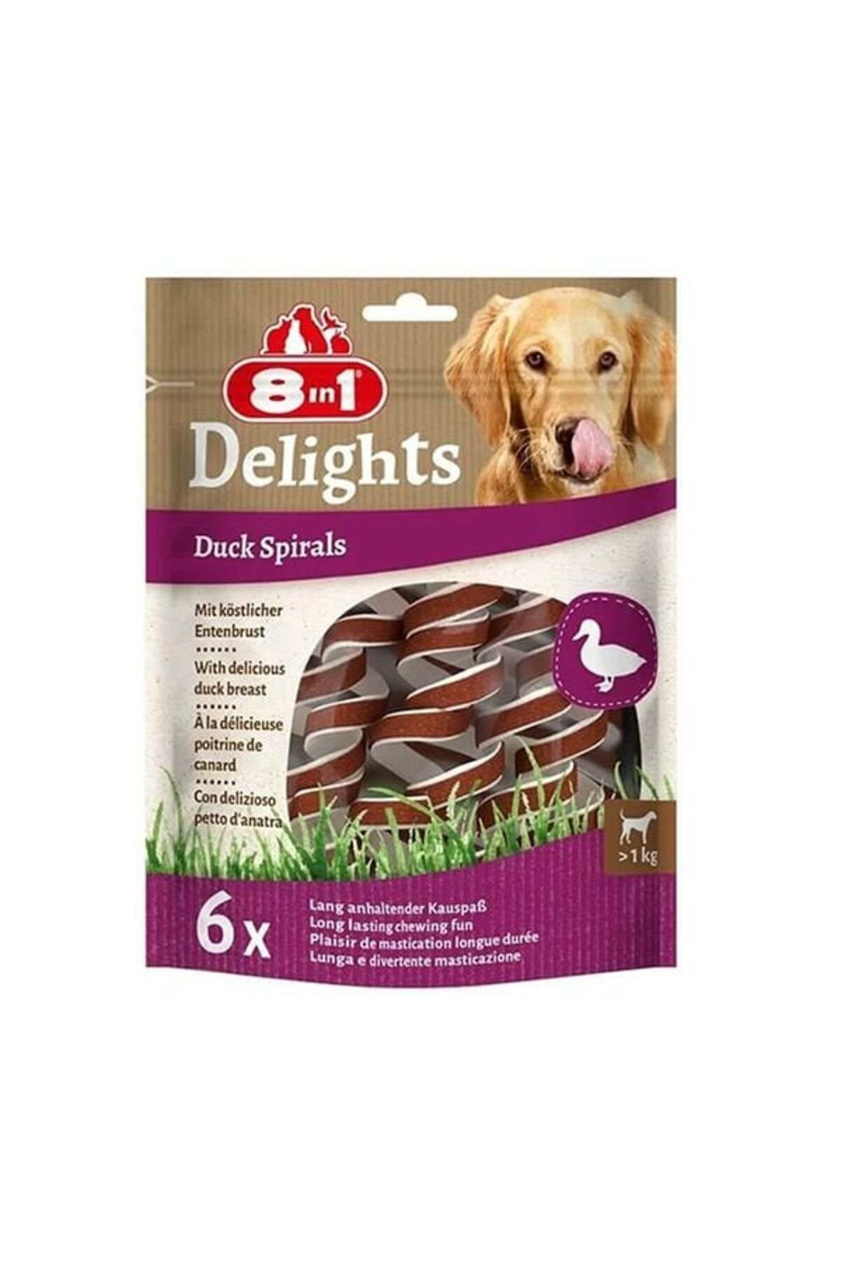 8in1 Delights Smart Spirals Ördekli Burgu Köpek Ödülü 6 Adet