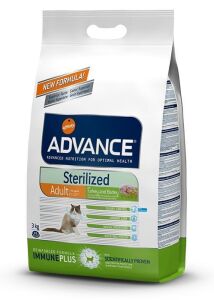 Advance Sterilised Hindili Kısırlaştırılmış Yetişkin Kedi Maması 3 Kg