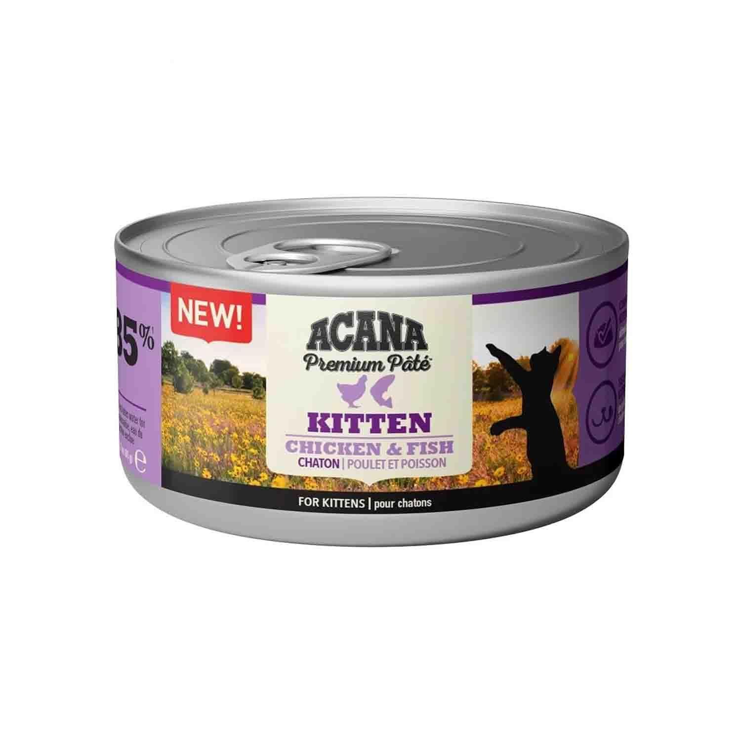 Acana Premium Pate (Ezme) Tavuklu ve Balıklı Yavru Kedi Konservesi 85 Gr