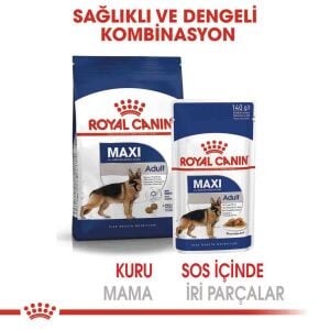 Royal Canin Maxi Adult Büyük Irk Yetişkin Köpekler İçin Parça Etli Konserve Mama 140 Gr * 10 Adet