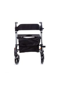 Dm9102 Lüx Rollator Alüminyum Oturaklı Yürüteç Katlanır Sırt Desteği Frenli Katlanır