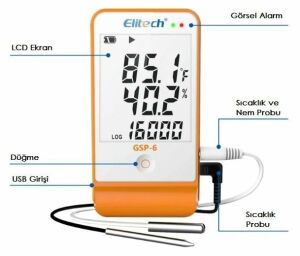 Elitech GSP-6 Sıcaklık ve Nem Kayıt Cihazı - Data Logger