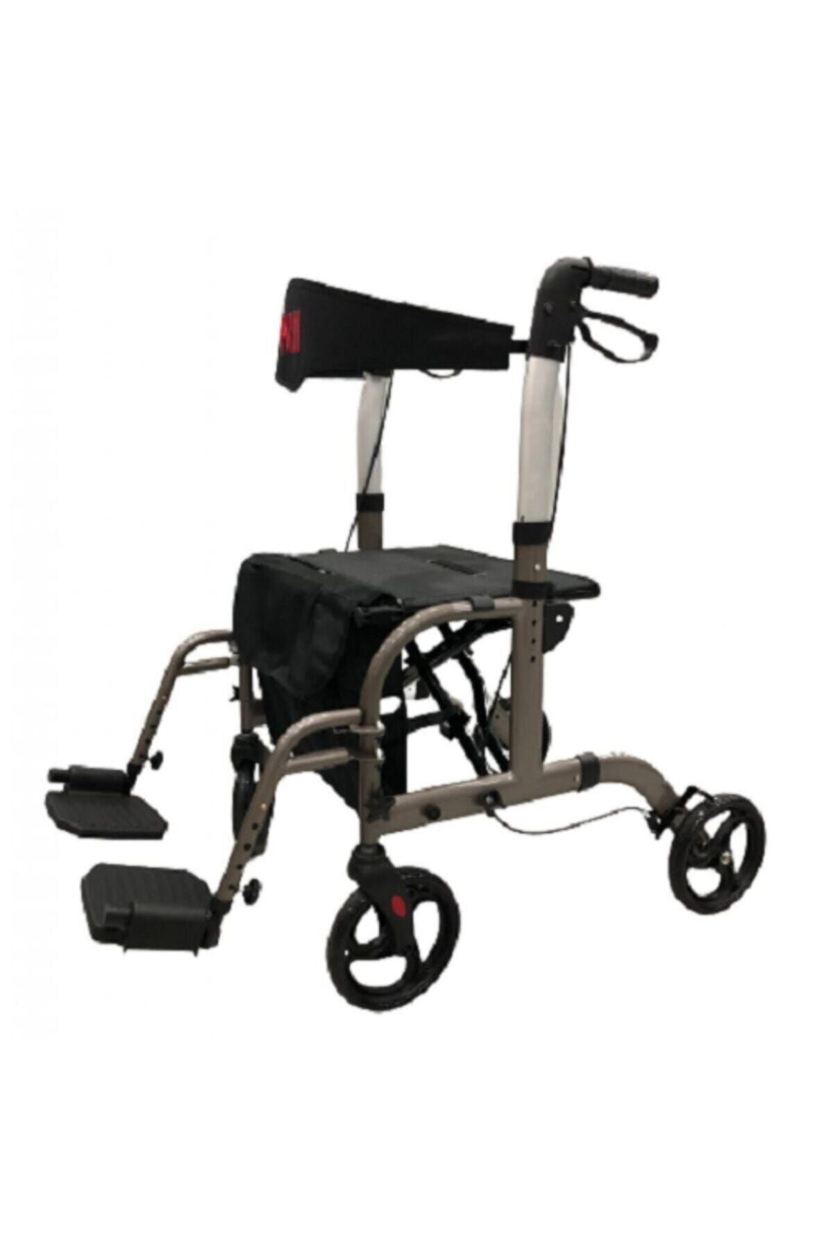 Lüx Tekerlekli Sandalye Yürüteç Rollatör Walker pedallı Hasta yürüteci frenli