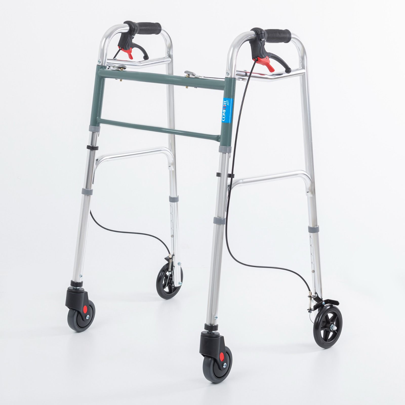 Kf8220l-5 Alüminyum 4 Tekerlekli Walker Yürüteç Büyük Tekerli Frenli Hasta Yürüteci Tekerli 1022 frenli