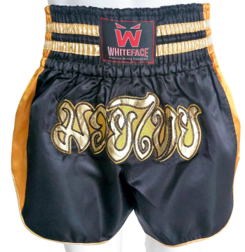 Whiteface Muay Thai Elite Şort (Siyah-Gold)