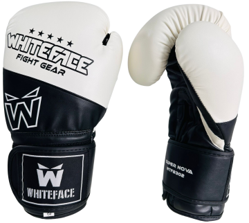 WHITEFACE BOKS ELDİVENİ SUPERNOVA (MUAY THAI - KICK BOKS MAÇ ELDİVENİ) (BEYAZ-SİYAH) 8-10-12 oz.