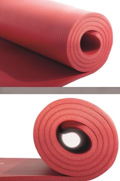 Ravel Taşıma Askılı Pilates Minderi Yoga Mat 180x60x1cm (10mm) (KIRMIZI)