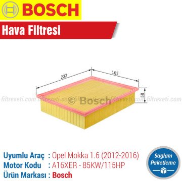 Opel Mokka 1.6 Bosch Hava Filtresi (2012-2016)