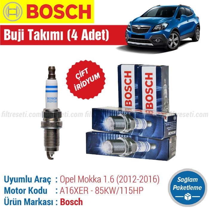 Opel Mokka 1.6 Bosch Çift İridyum Buji Takımı (2012-2016)