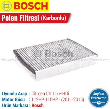 Citroen C4 1.6 e-HDi Bosch Karbonlu Polen Filtresi (2011-2015)