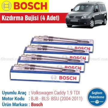 VW Caddy 1.9 TDI Bosch Kızdırma Bujisi (2004-2011) 4 ADET