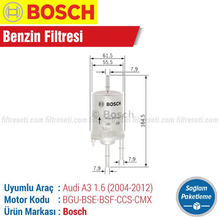 Audi A3 1.6 Bosch Benzin Filtresi (2004-2012)