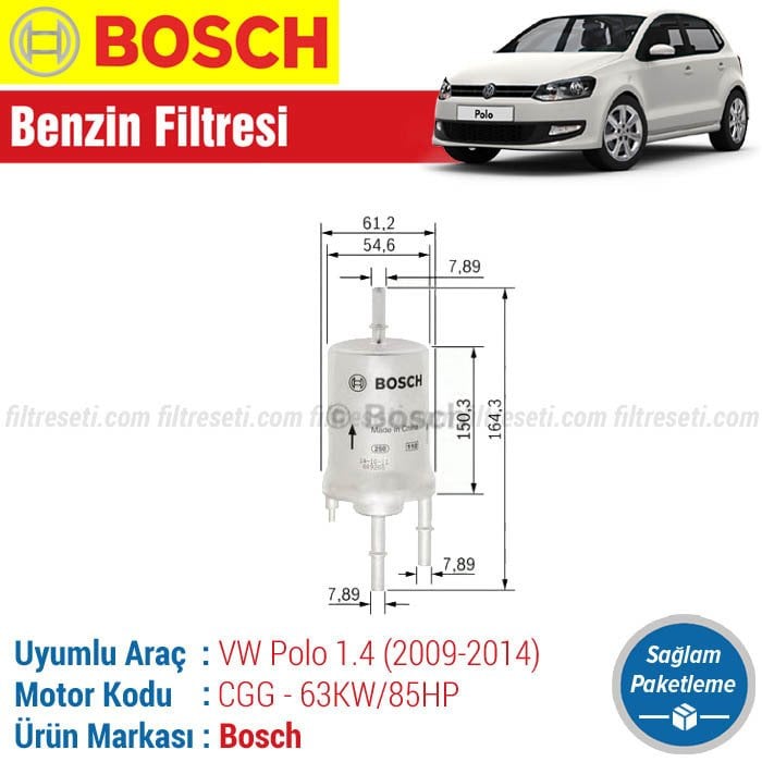 VW Polo 1.4 Bosch Benzin Filtresi (2009-2014) CGG