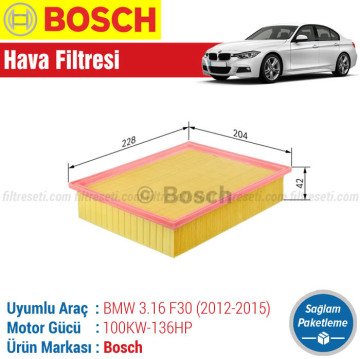 BMW 3.16i F30 Bosch Hava Filtresi (2013-2015)