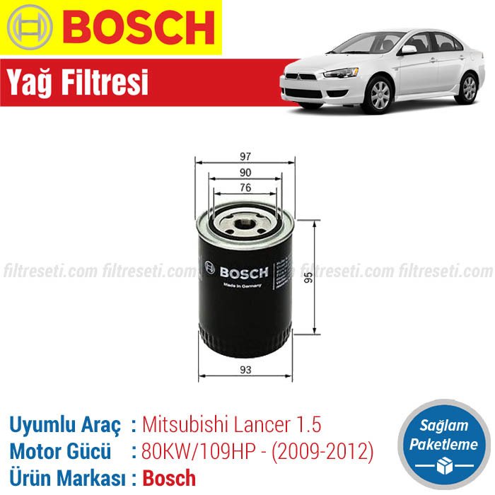 Mitsubishi Lancer 1.5 Bosch Yağ Filtresi (2009-2012)