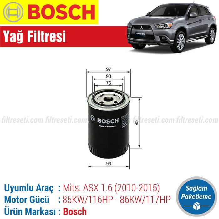 Mitsubishi ASX 1.6 Bosch Yağ Filtresi (2010-2015)