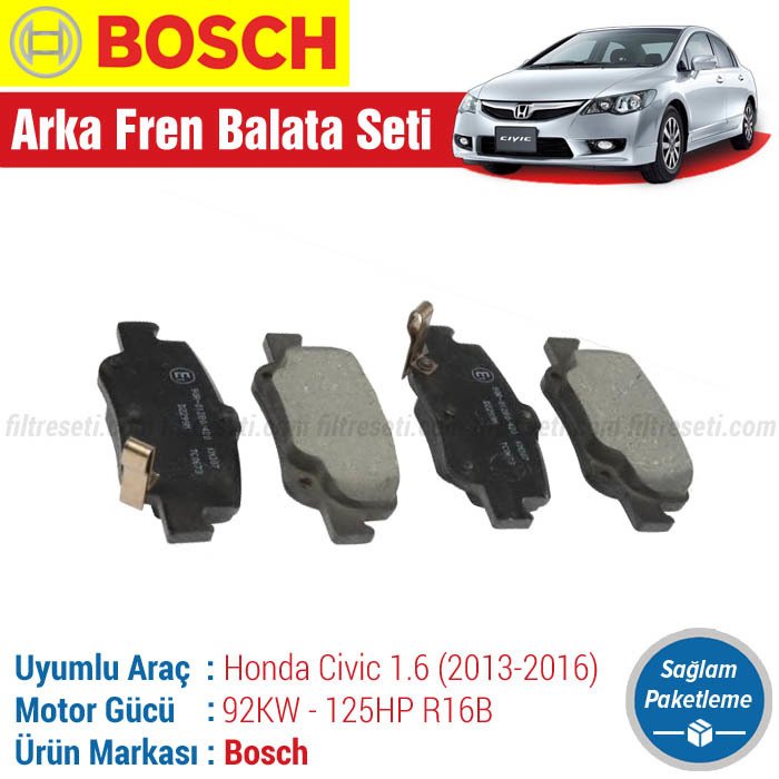 Honda Civic 1.6 FD6 Bosch Arka Balata Takımı (2006-2012)