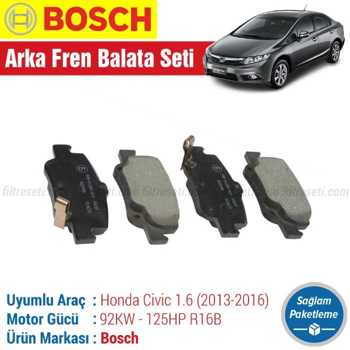 Honda Civic 1.6 FB7 Bosch Arka Fren Balatası (2013-2016)
