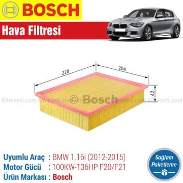 BMW 1.16i F20/F21 Bosch Filtre Bakım Seti (2012-2015)