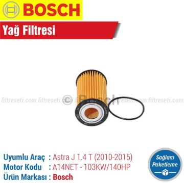 Opel Astra J 1.4 Turbo Bosch Yağ Filtresi (2010-2015)