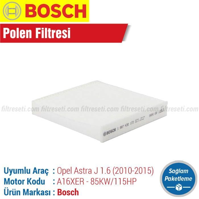 Opel Astra J 1.6 Bosch Polen Filtresi (2010-2015)