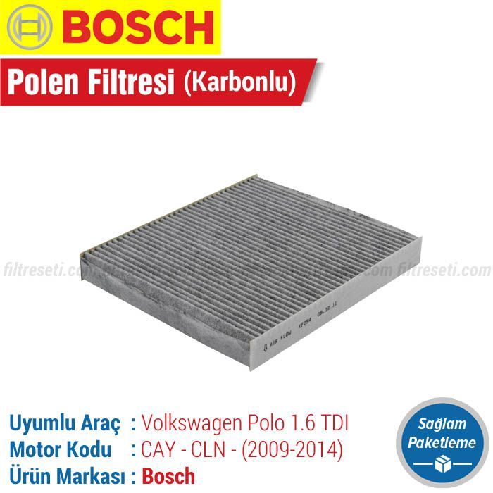 VW Polo 1.6 TDI Bosch Aktif Karbonlu Polen Filtresi (2009-2014)