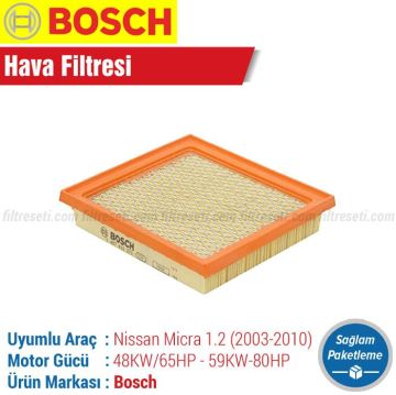 Nissan Micra 1.2 Bosch Hava Filtresi (K12 2003-2010)