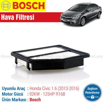 Honda Civic 1.6 FB7 Bosch Hava Filtresi (2013-2016)