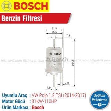 VW Polo 1.2 TSI Bosch Benzin Filtresi (2014-2017)