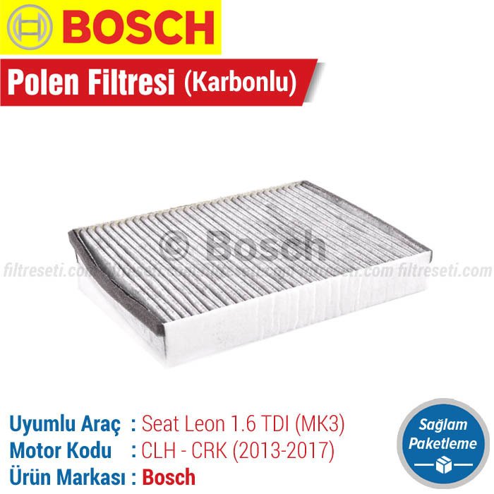 Seat Leon 1.6 TDI Bosch Aktif Karbonlu Polen Filtresi (2013-2017)