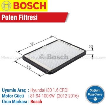 Hyundai İ30 1.6 CRDI Bosch Polen Filtresi (2012-2016)