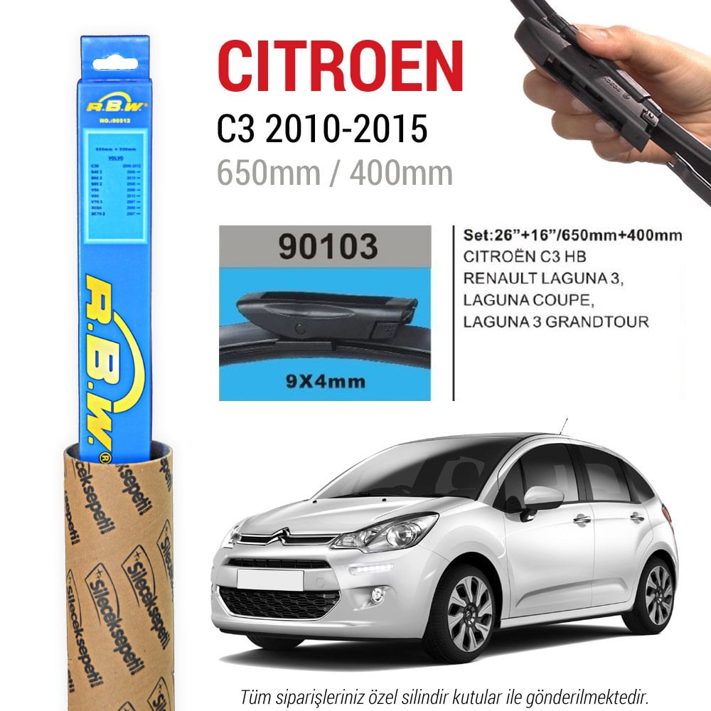 Citroen C3 RBW Muz Silecek Takımı (2010-2015)