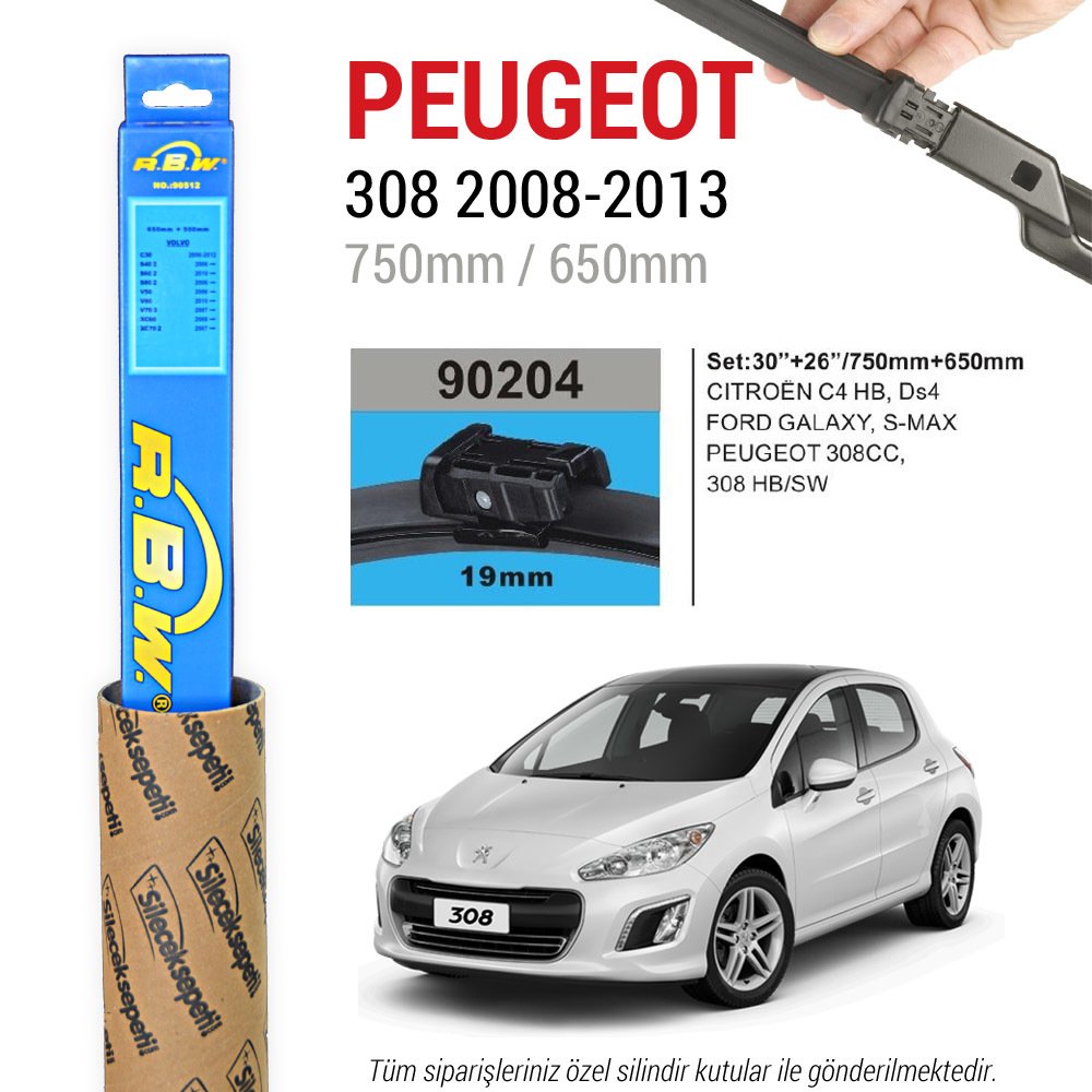 Peugeot 308 RBW Muz Silecek Takımı (2008-2013)