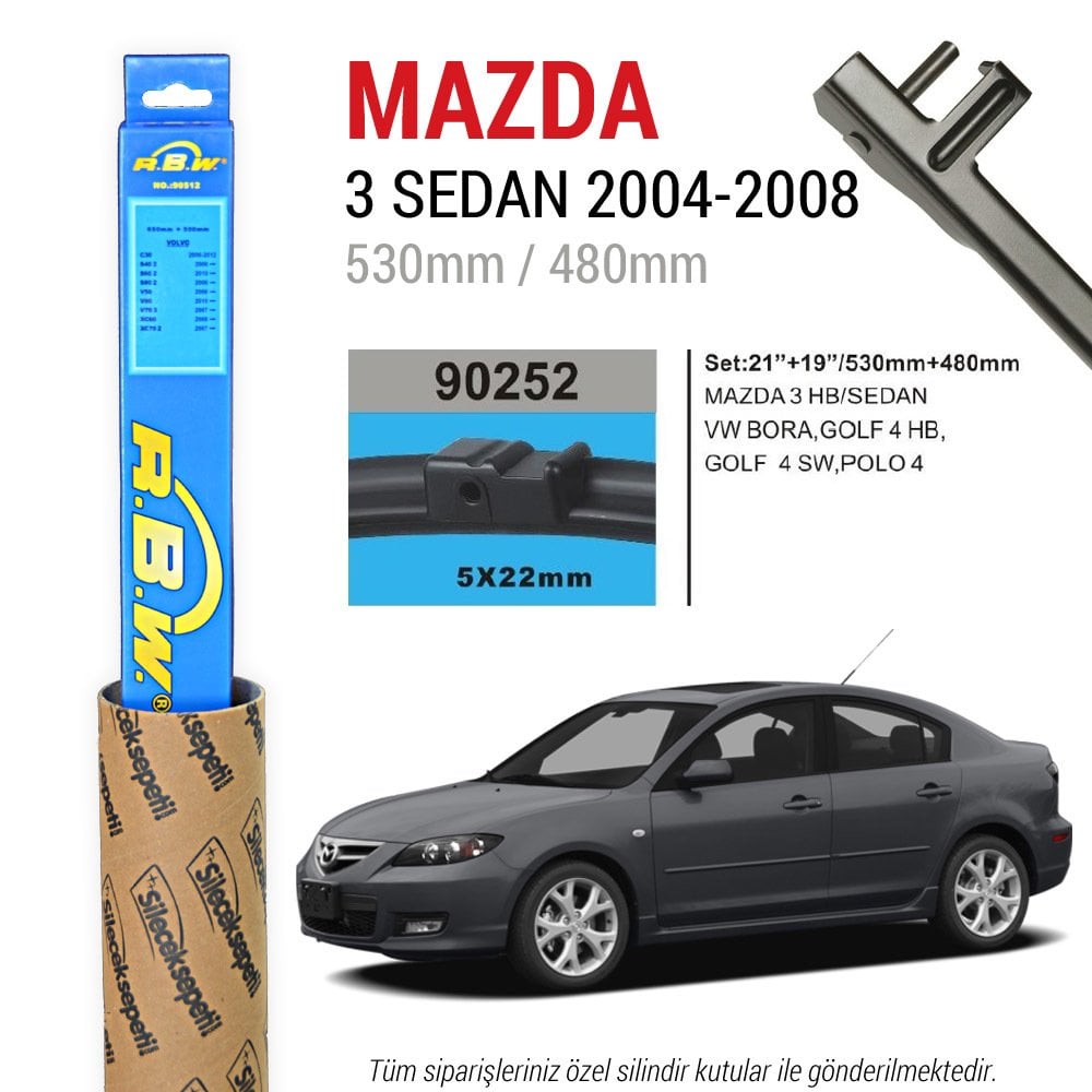 Mazda 3 Sedan RBW Muz Silecek Takımı (2004-2008)