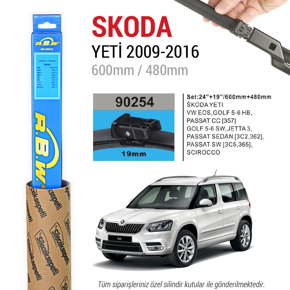 Skoda Yeti RBW Muz Silecek Takımı (2009-2016)