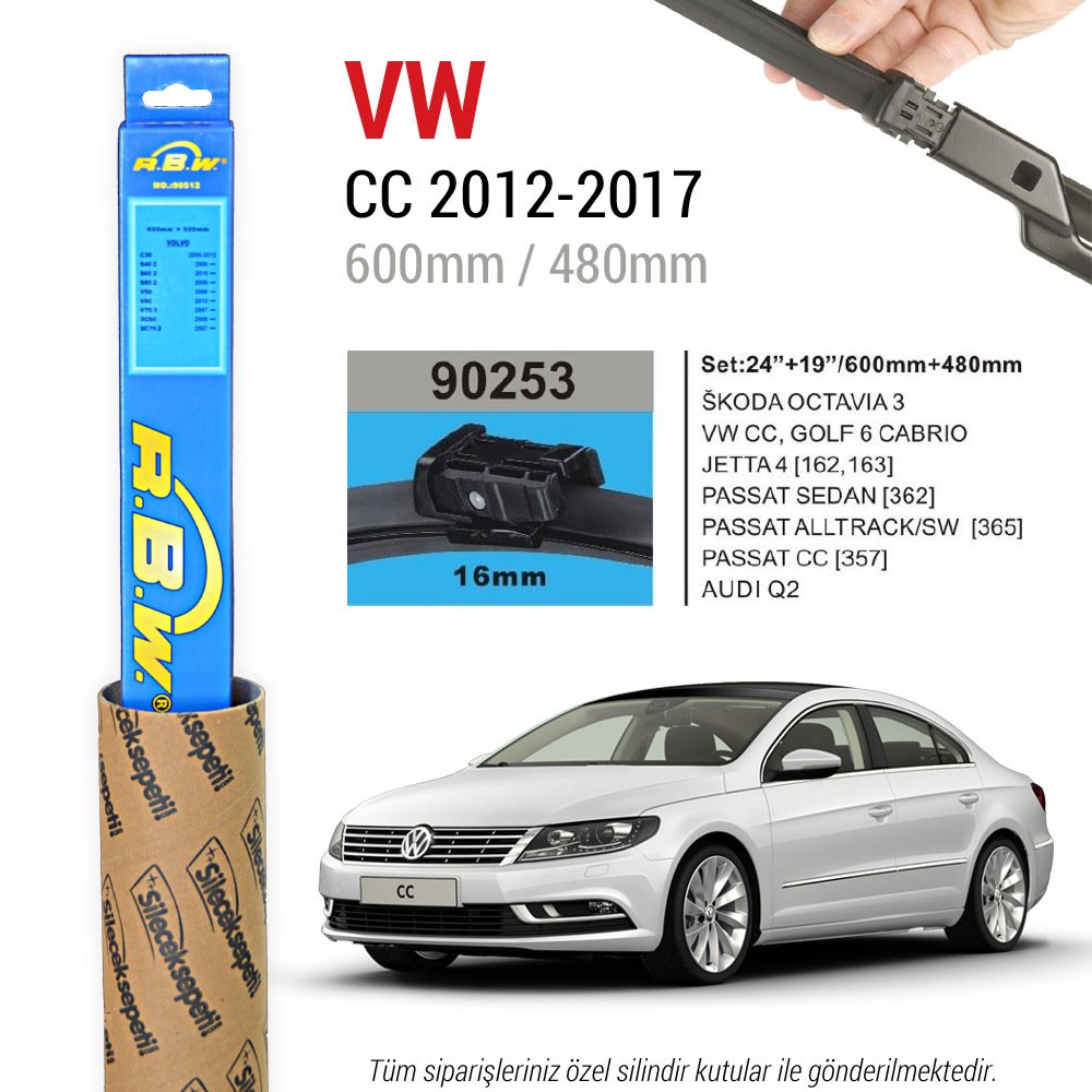 Volkswagen CC RBW Muz Silecek Takımı (2012-2017)