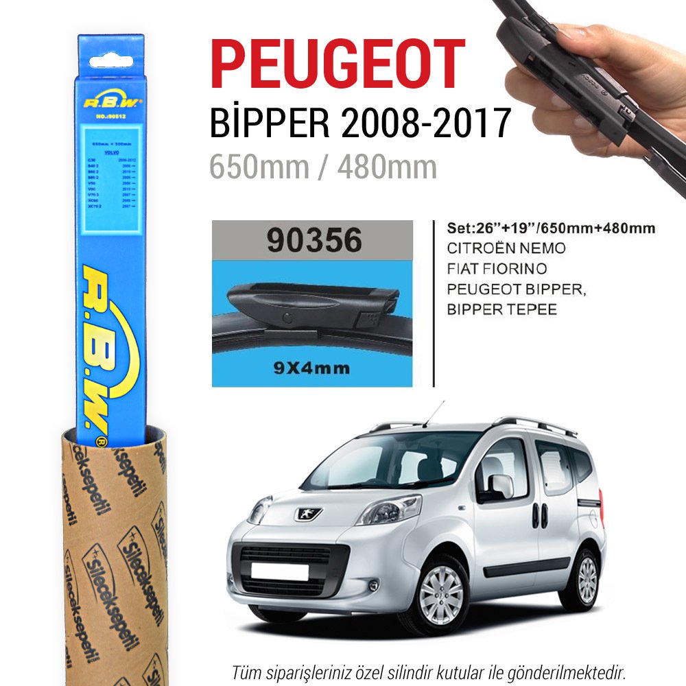 Peugeot Bipper RBW Muz Silecek Takımı (2008-2017)