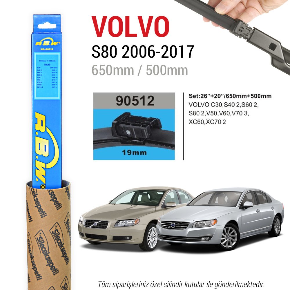Volvo S80 RBW Muz Silecek Takımı (2006-2017)
