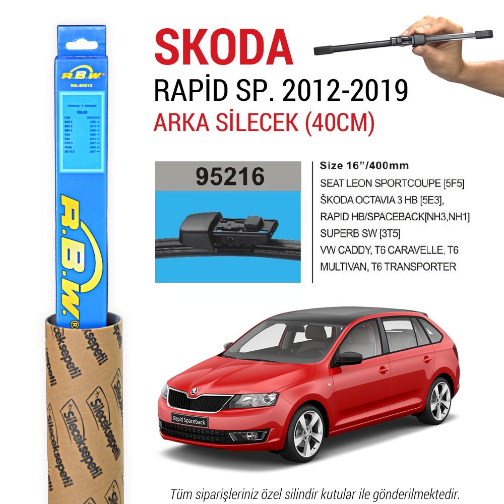 Skoda Rapid Spaceback RBW Arka Silecek (2012-2019)