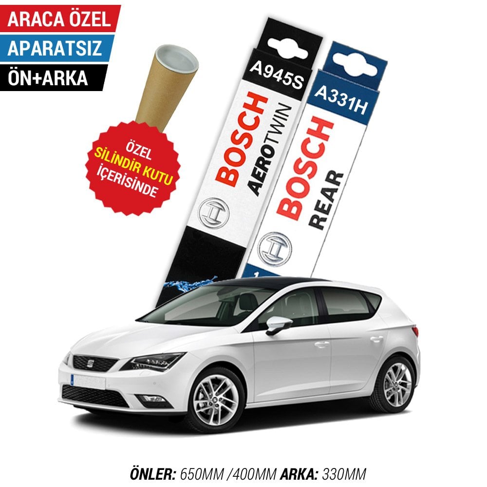 Seat Leon Ön Arka Silecek Takımı (2013-2020) Bosch Aerotwin