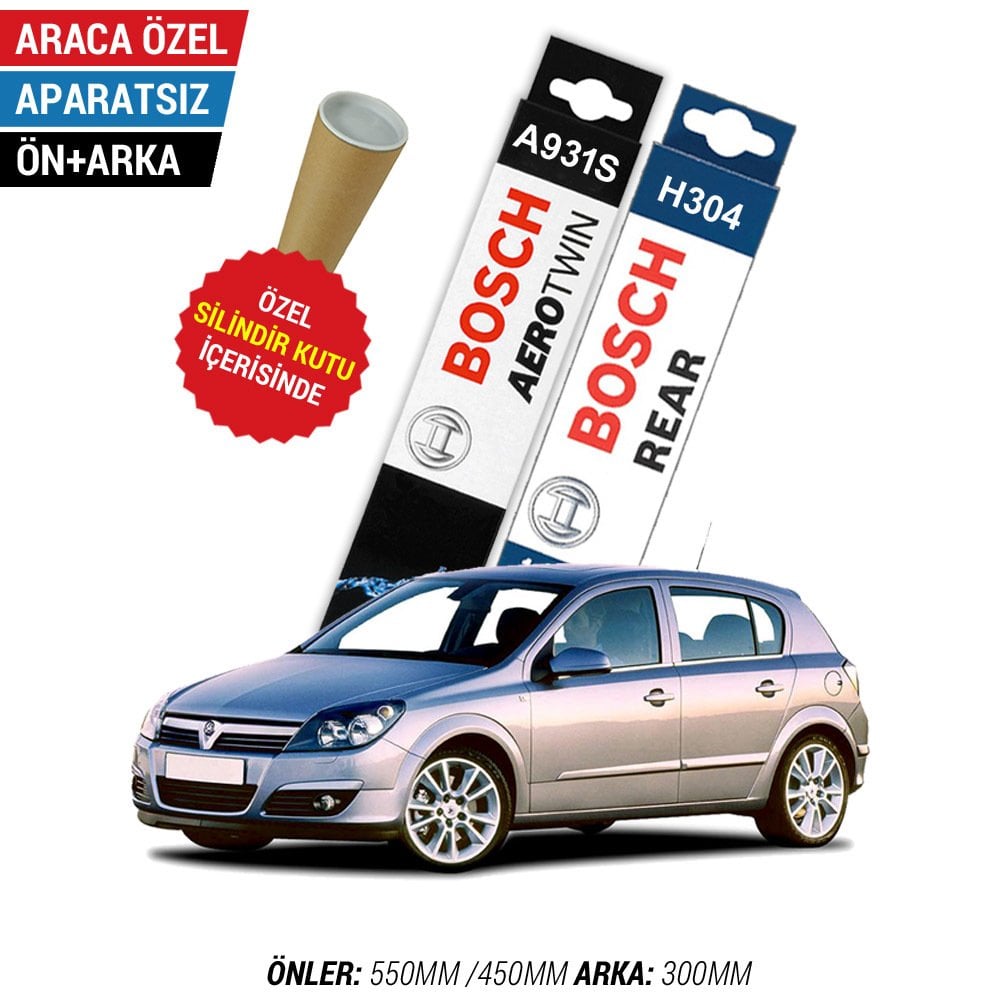 Opel Astra H Ön Arka Silecek Seti (2004-2013) Bosch Aerotwin