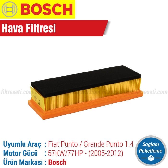Fiat Punto / Grande Punto 1.4 8V. Bosch Hava Filtresi 2005-2012